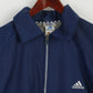 Adidas Men L 186 Jacket Navy Classic Harrington Vintage Nylon Waterproof Zip Up Top