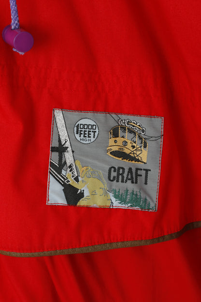 Craft Youth 164 Ski Jacket Red Snoboarding Hooded Royal Corps Vintage Top
