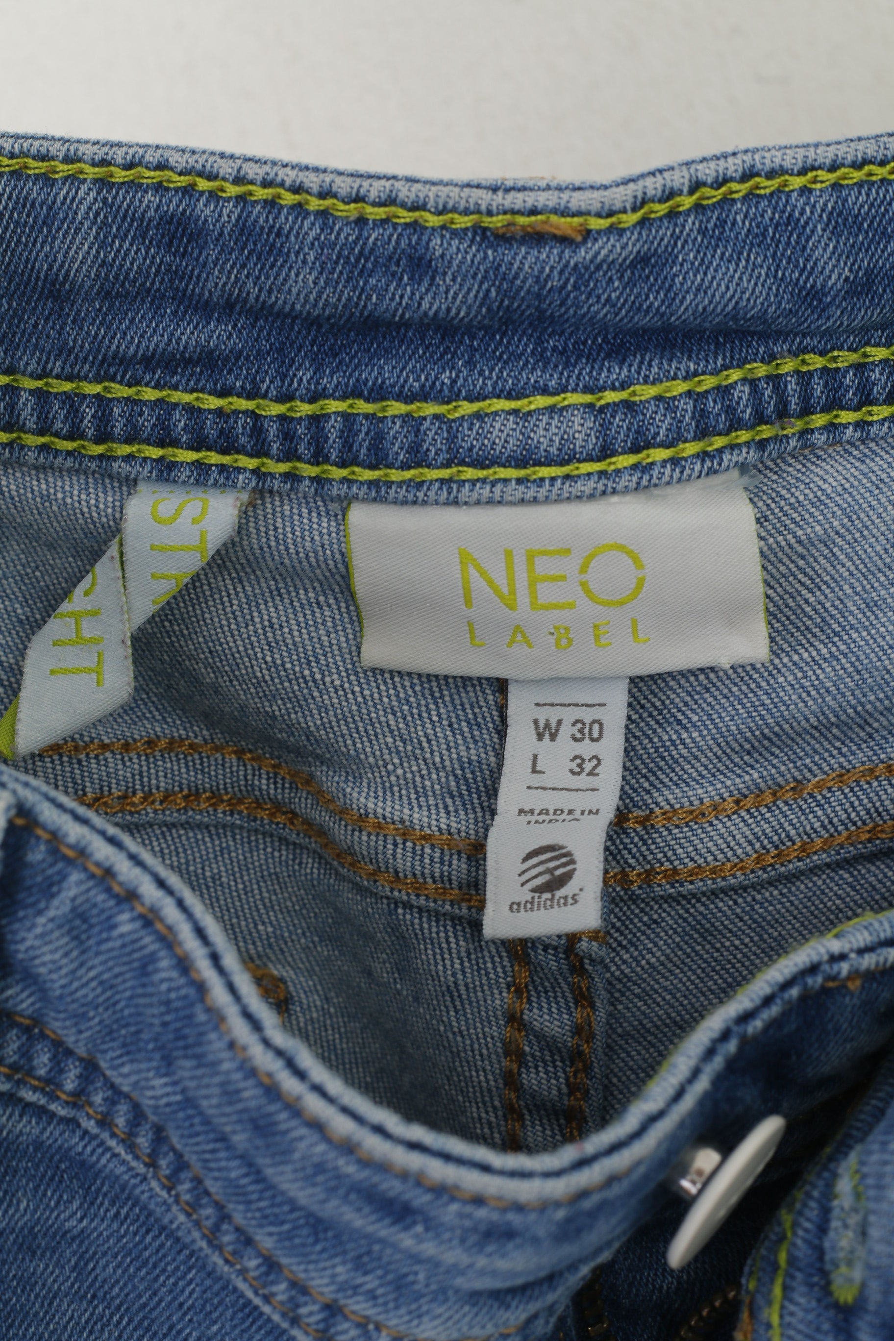 Adidas Neo Label Women 30 Jeans Blue Cotton Straight Leg Stre RetrospectClothes