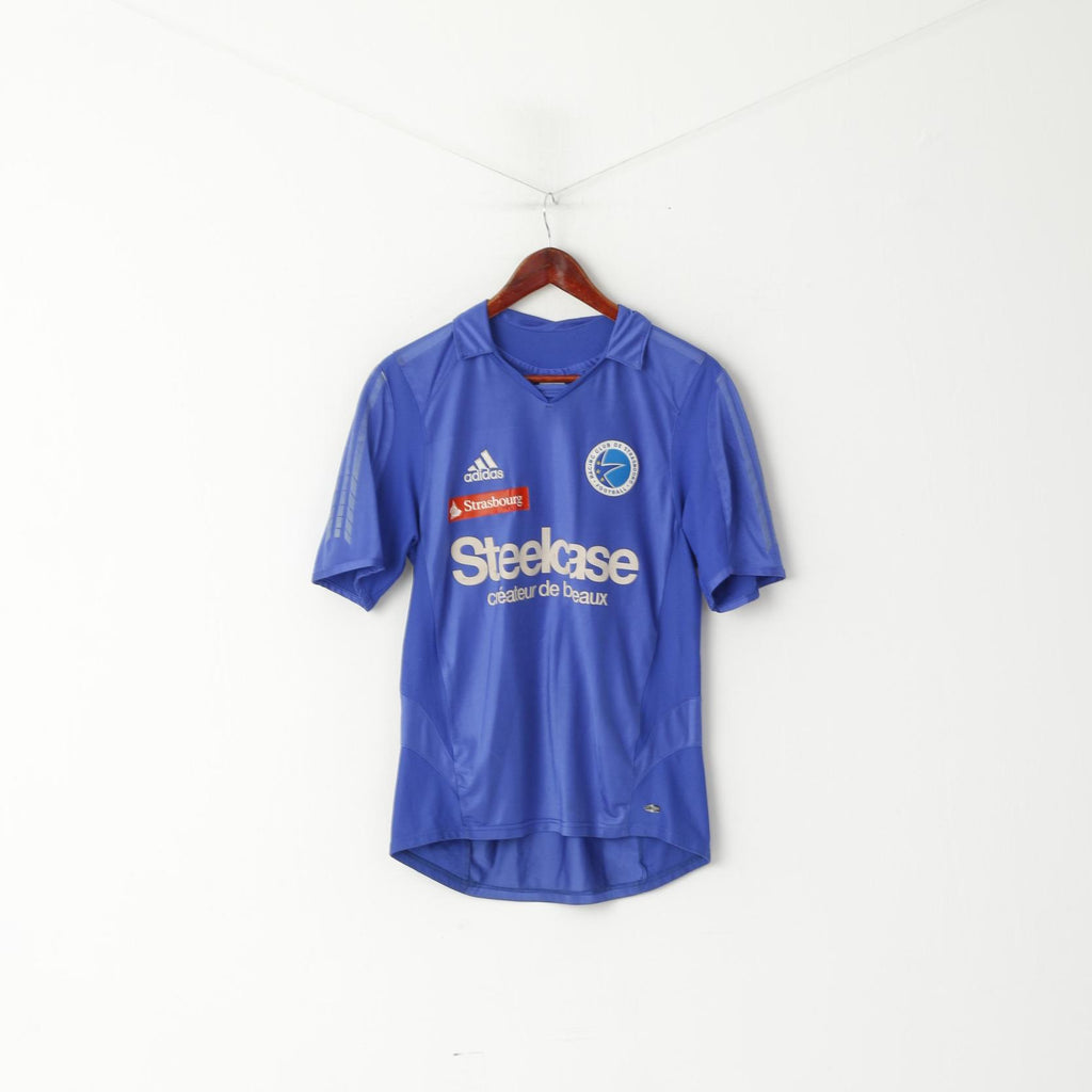 Maglia Adidas Ragazzi 14 Età 164 Maglia Blu Racing Club De Strasburgo Maglia da Calcio