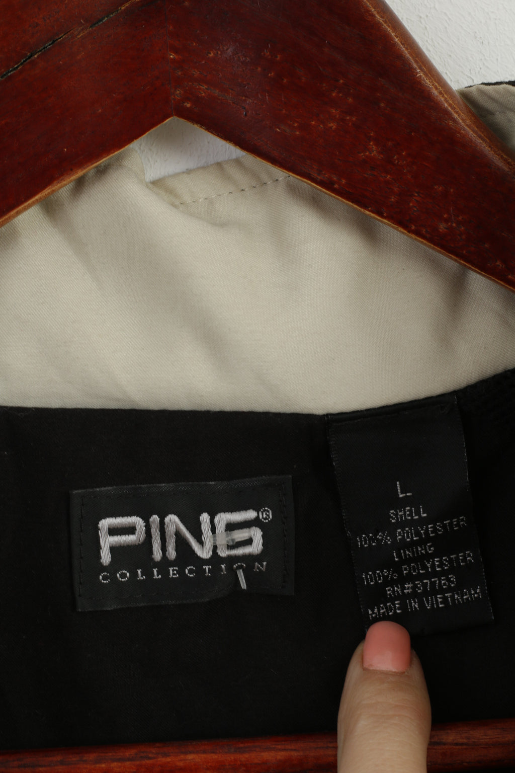 PING Hommes L Veste Pull Noir Golf Sport Zip Neck Mesh Doublé Activewear Top