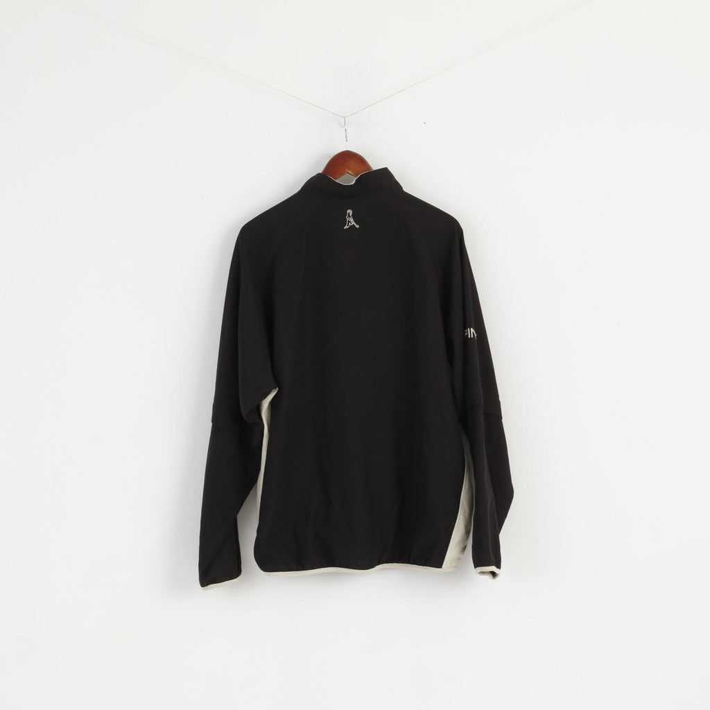 PING Hommes L Veste Pull Noir Golf Sport Zip Neck Mesh Doublé Activewear Top