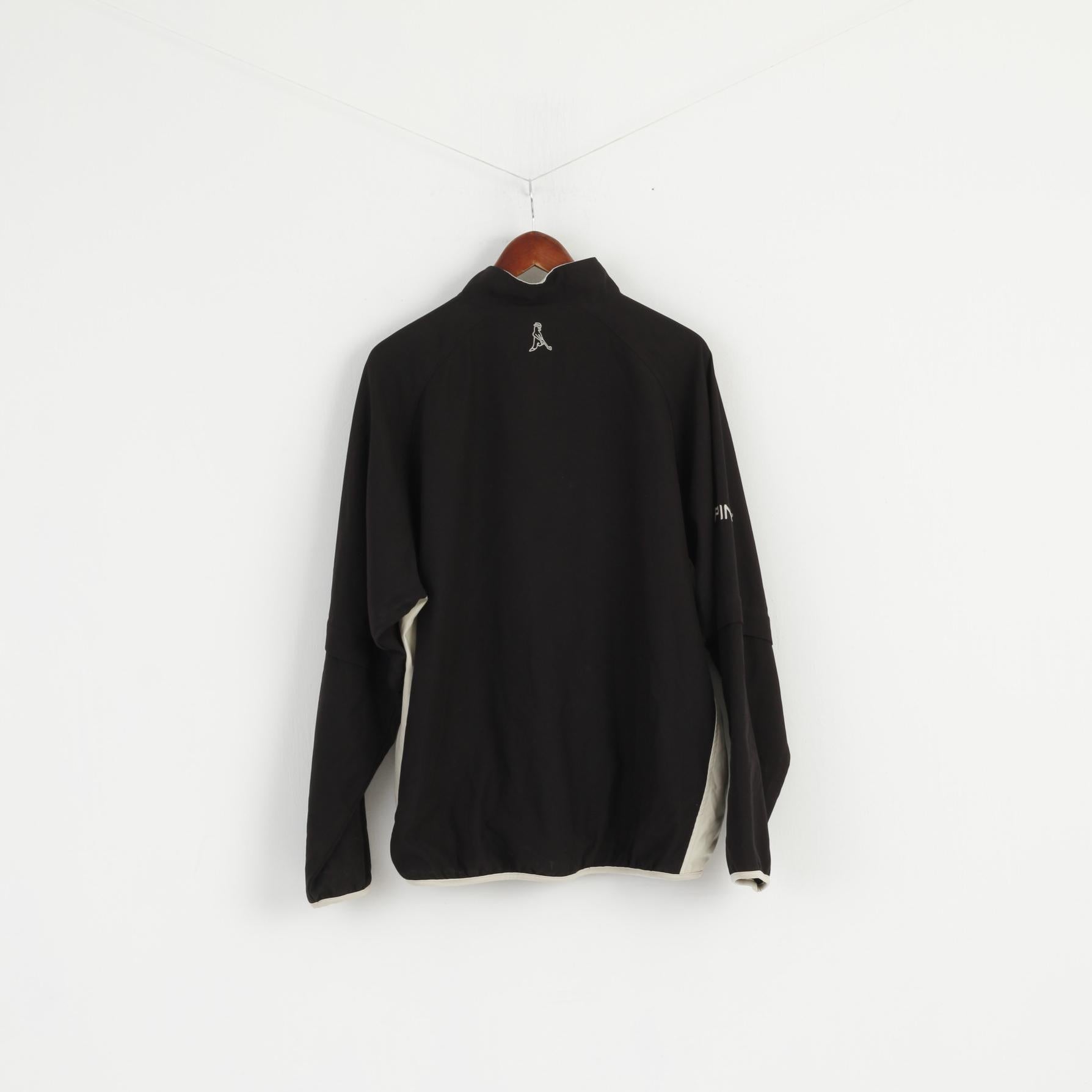 PING Hommes L Veste Pull Noir Golf Sport Zip Neck Mesh Doublé Activewear Top