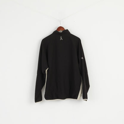 PING Men L Pullover Jacket Black Golf Sport Zip Neck Mesh Lined Activewear Top