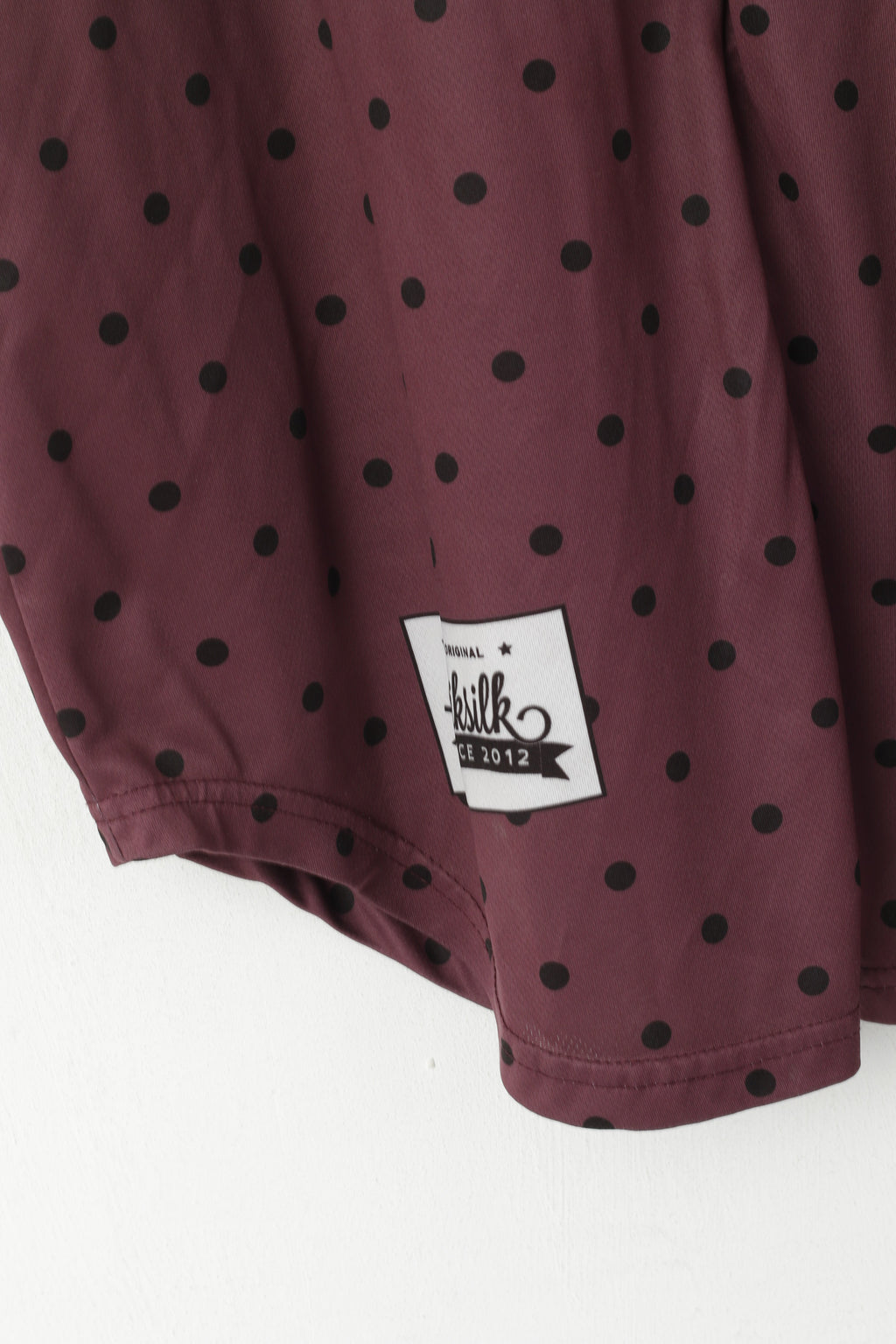 Sik Silk Hommes L Chemise Violet Rétro À Pois Demi-Zip Rétro Brillant Jersey Haut