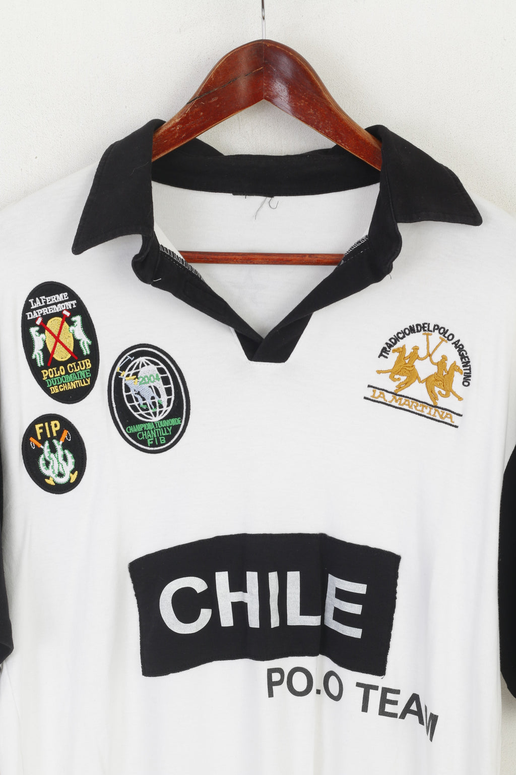 La Martina Men L Polo Shirt White Cotton Polo Club Dudomaine FIB 2004 #3 Top