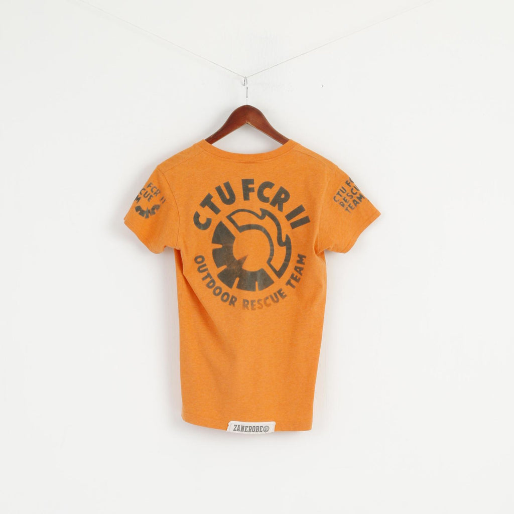 Zanerobe Women S T-Shirt Orange Cotton CTU FCR Rescue Team V Neck Top