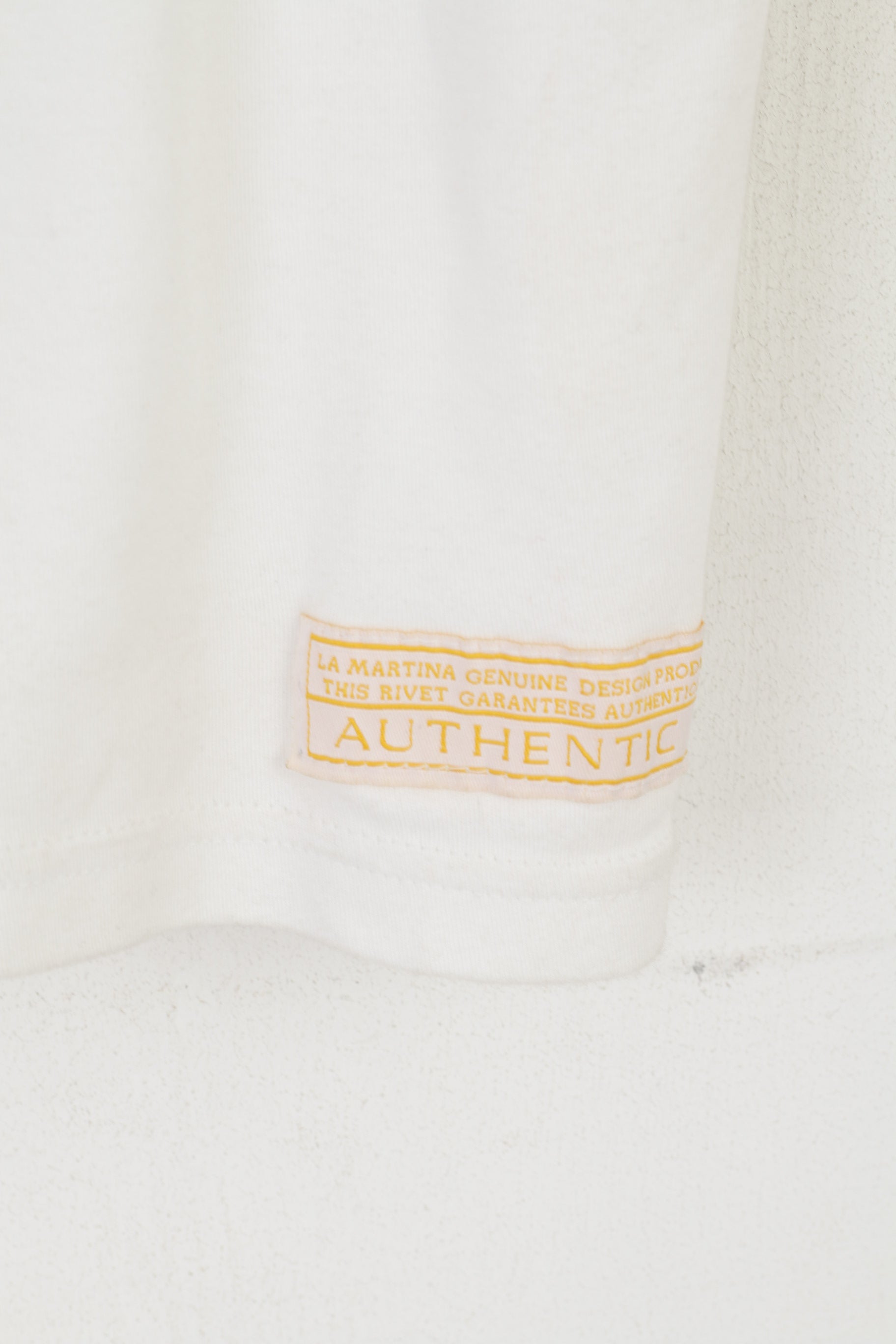 La Martina Men L Polo Shirt White Cotton Polo Club Dudomaine FIB 2004 #3 Top