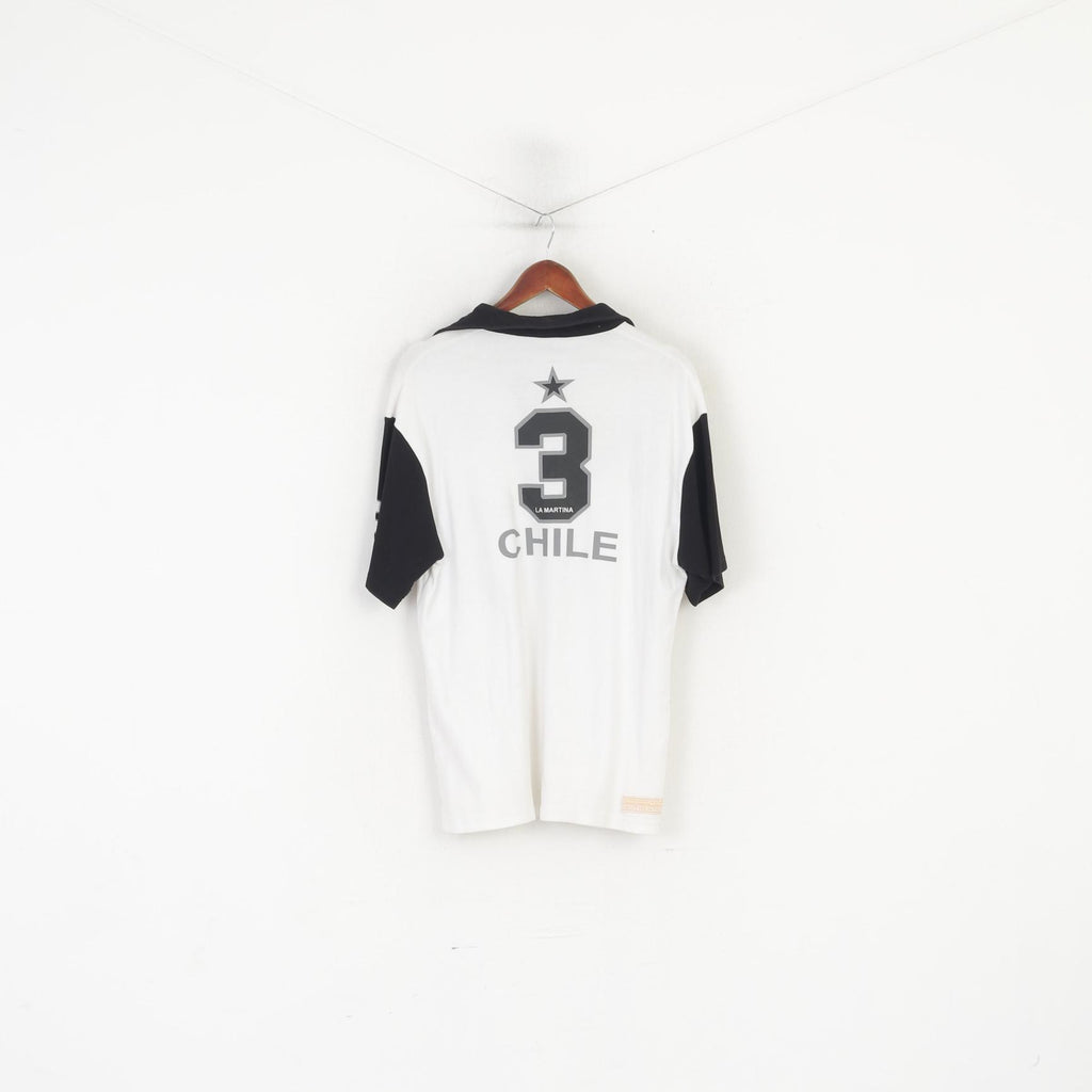 La Martina Men L Polo Shirt White Cotton Polo Club Dudomaine FIB 2004 #3 Top