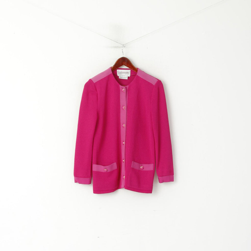 Castleberry Adrian Avery Femmes 8 S Cardigan Fuchsia Vintage Pull Classique