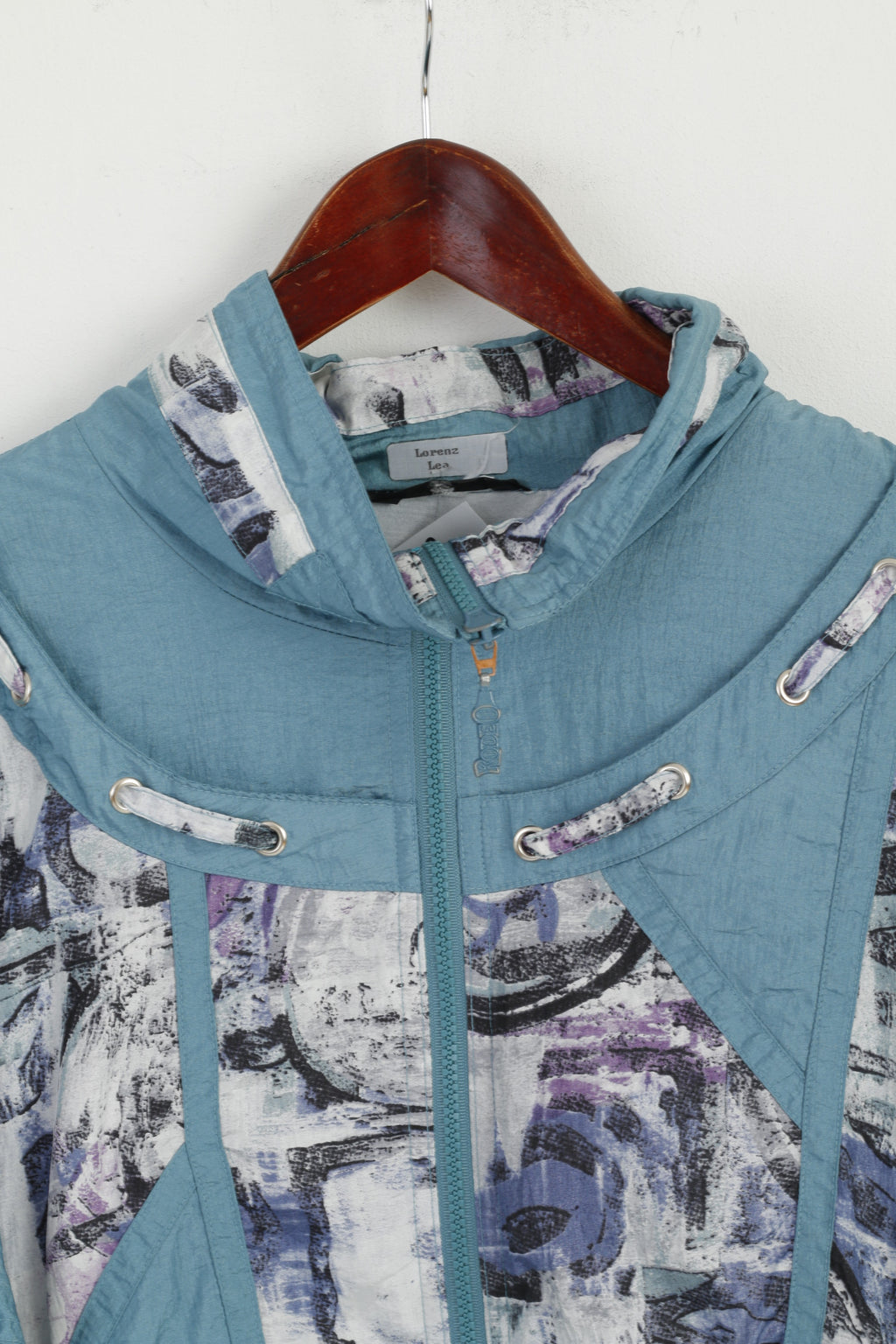 RODEO C&amp;A Giacca da donna 42 L Verde mare Nylon impermeabile Festival Vintage Top