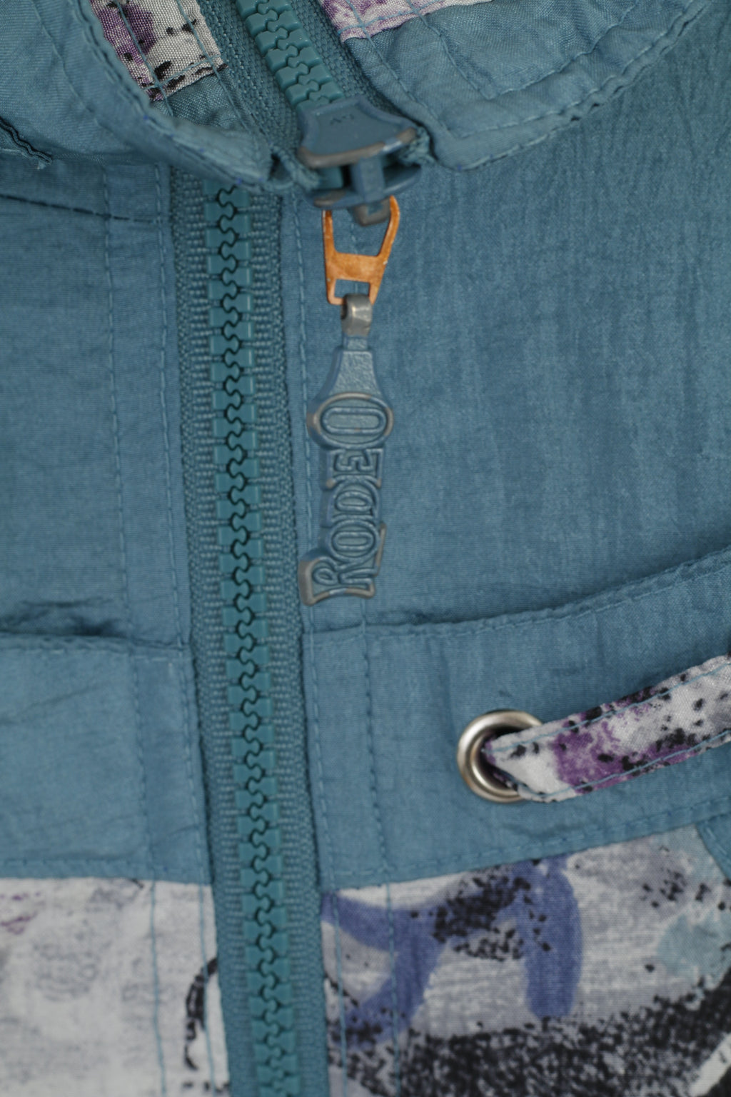 RODEO C&amp;A Giacca da donna 42 L Verde mare Nylon impermeabile Festival Vintage Top