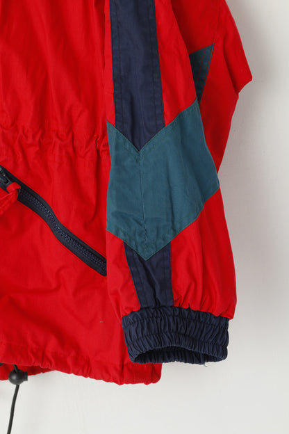 AXXESS Norvegia Giacca da uomo L Rossa Outdoor Vintage Cerniera completa con cappuccio Morgedal Top