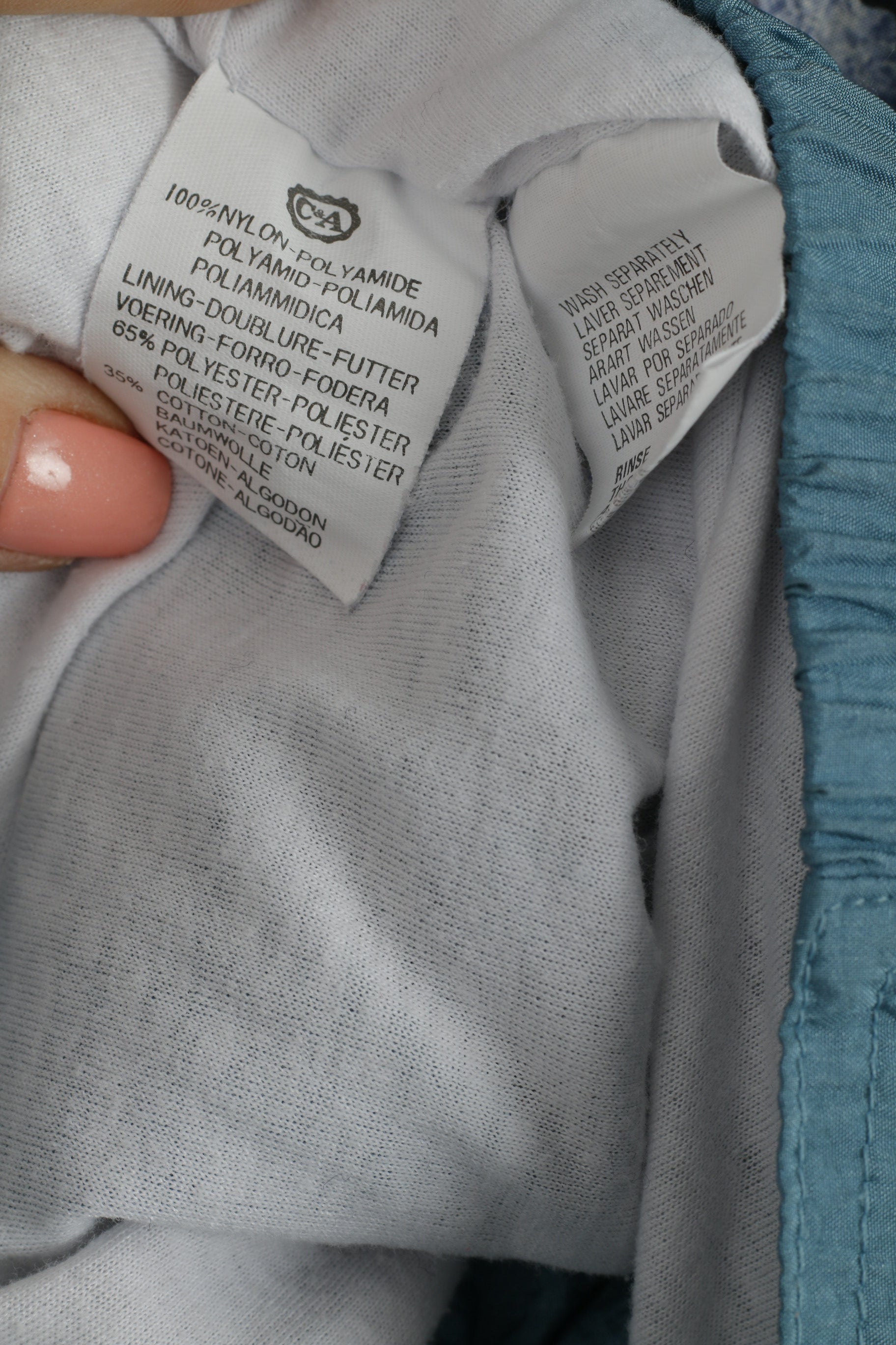 RODEO C&amp;A Giacca da donna 42 L Verde mare Nylon impermeabile Festival Vintage Top