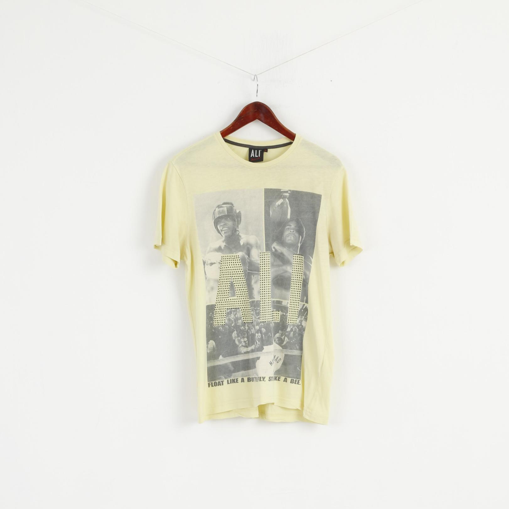 Muhammad Ali Men M T- Shirt Yellow Cotton Graphic Greatest Boxers Top
