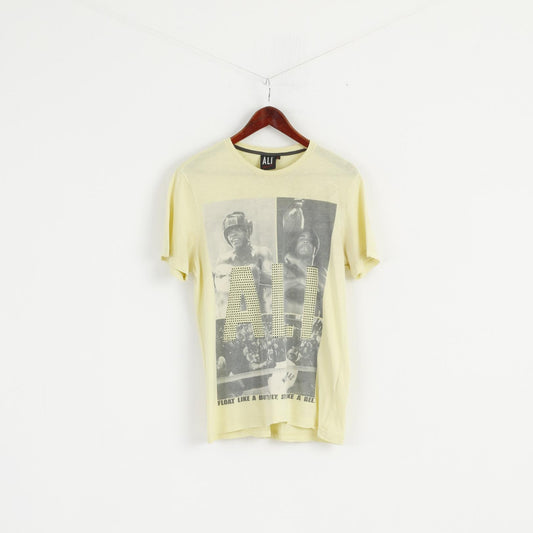 Maglietta da uomo Muhammad Ali M T-shirt in cotone giallo con grafica Greatest Boxer