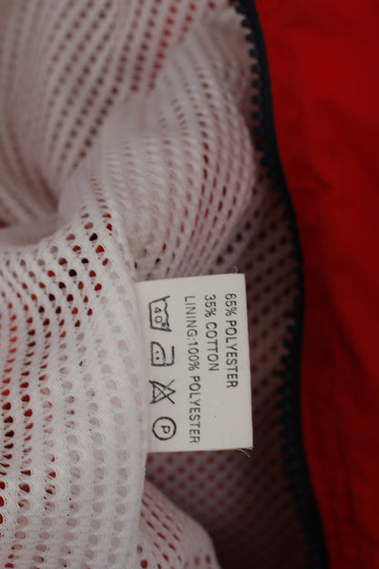 AXXESS Norvegia Giacca da uomo L Rossa Outdoor Vintage Cerniera completa con cappuccio Morgedal Top