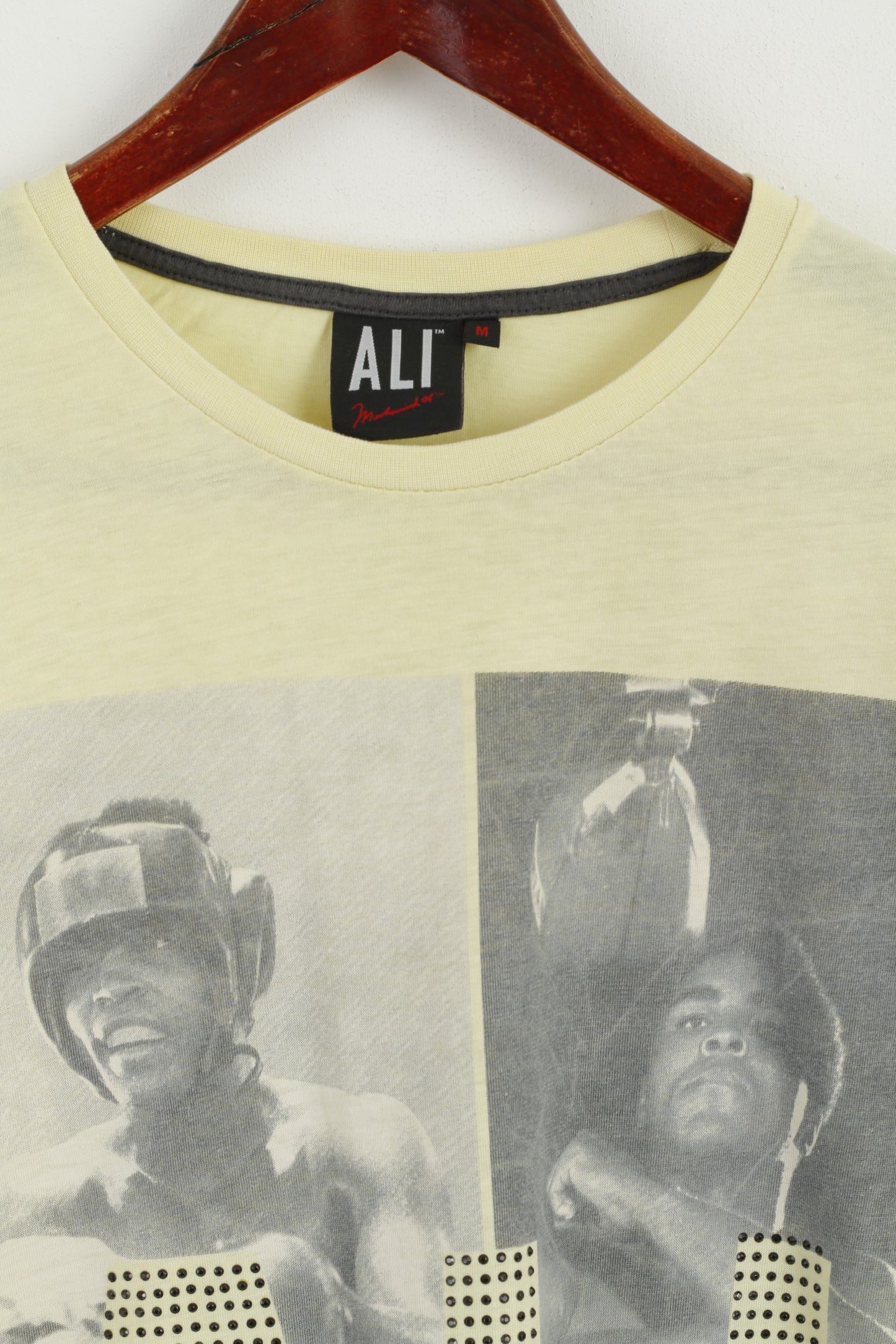 Muhammad Ali Men M T- Shirt Yellow Cotton Graphic Greatest Boxers Top