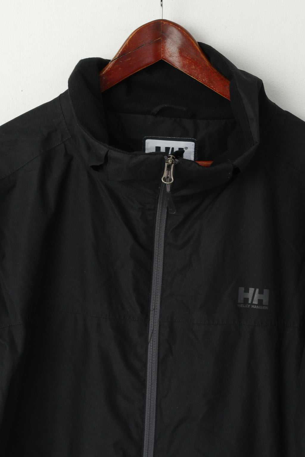 Helly Hansen Men XXL Jacket Black Lightweight Zip Up Outdoor Classic Harrington Top