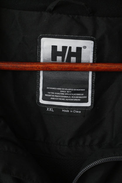 Helly Hansen Men XXL Jacket Black Lightweight Zip Up Outdoor Classic Harrington Top