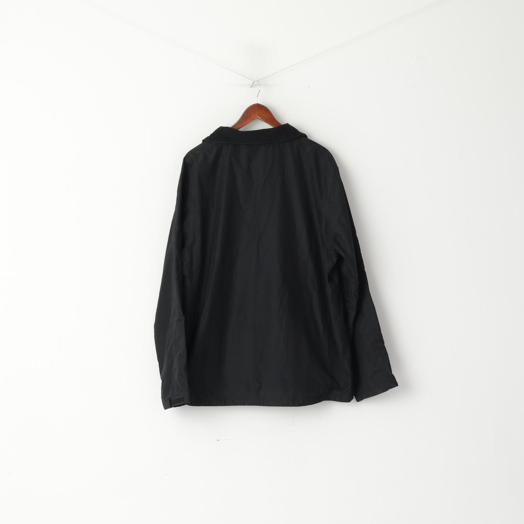 Helly Hansen Men XXL Jacket Black Lightweight Zip Up Outdoor Classic Harrington Top