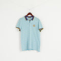 Polo Jeans Ralph Lauren Men M Polo Shirt Turquoise Striped Cotton Top