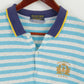 Polo Jeans Ralph Lauren Men M Polo Shirt Turquoise Striped Cotton Top