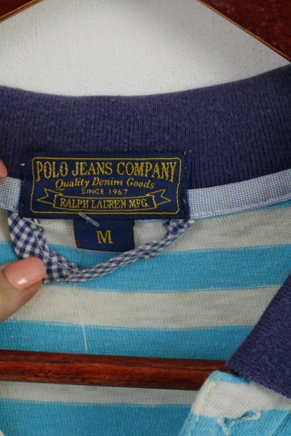 Polo Jeans Ralph Lauren Hommes M Polo Turquoise Rayé Coton Haut