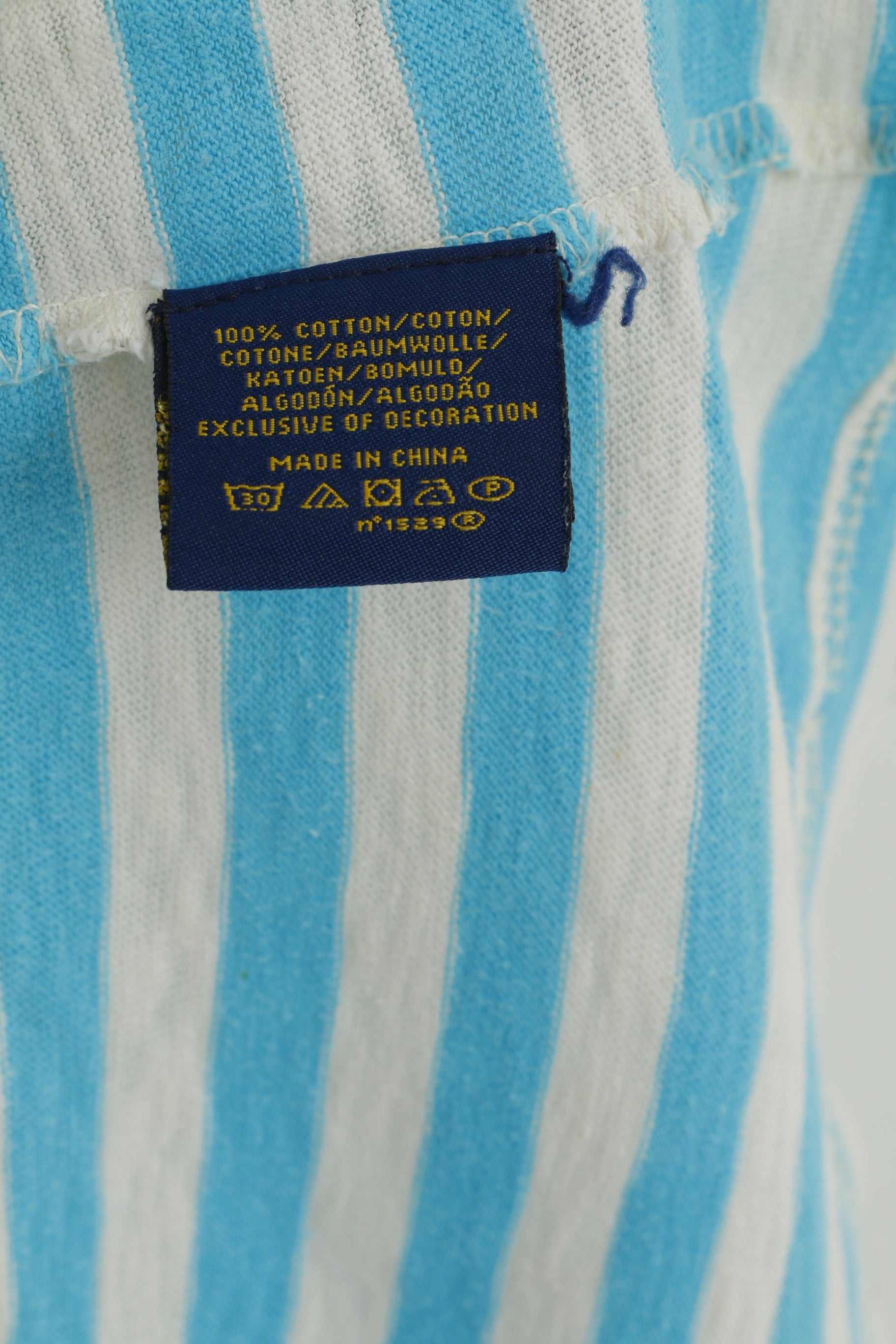 Polo Jeans Ralph Lauren Hommes M Polo Turquoise Rayé Coton Haut