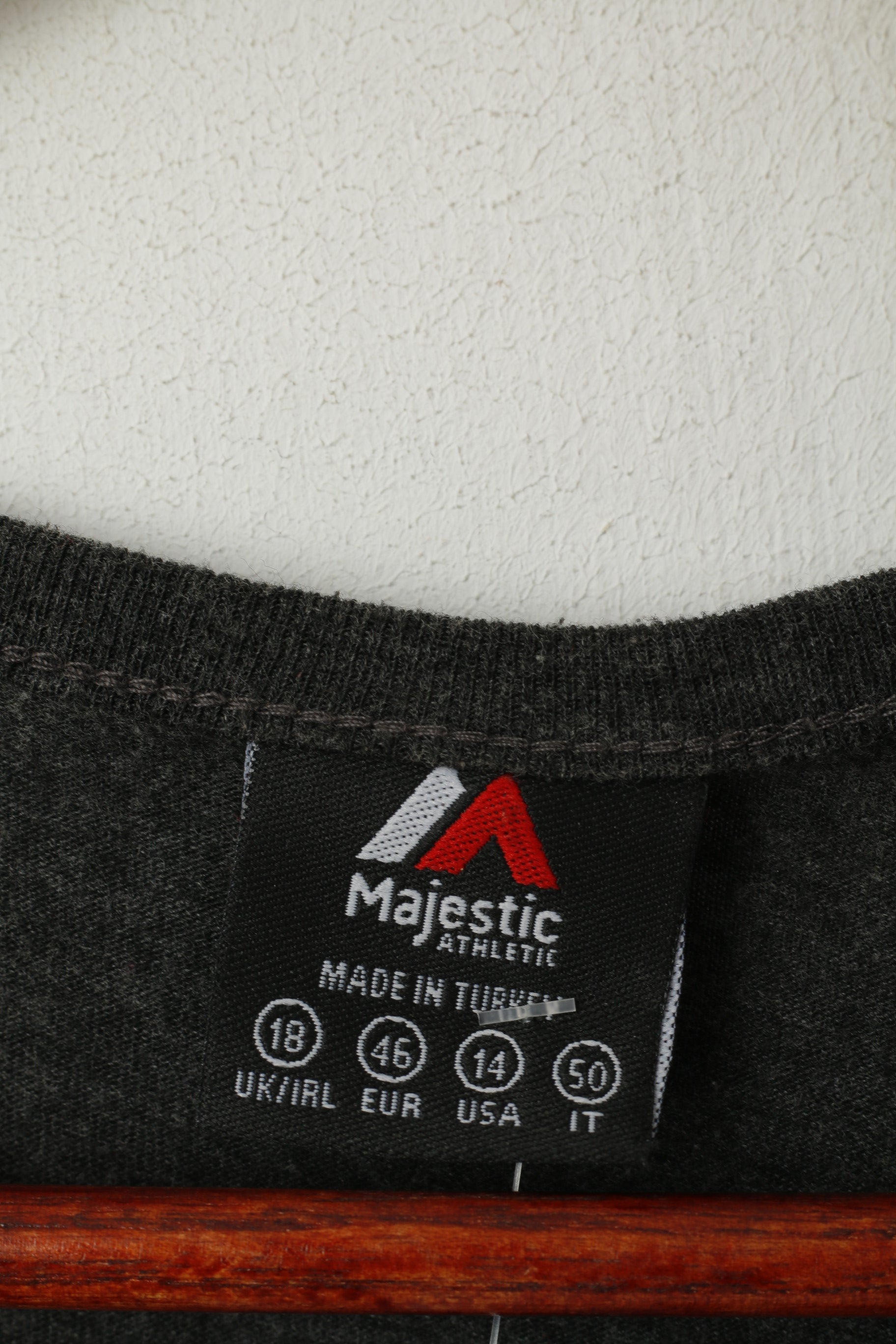 Primark Majestic Athletic Women 18 46 2XL T-Shirt Grey Graphic Cotton NHL Islanders NY