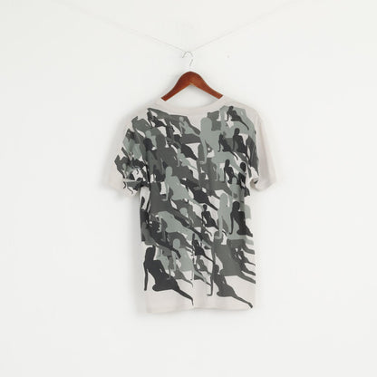 Armani Exchange Hommes S T-shirt Vert Camouflage Lady Imprimer Mince Haut En Coton