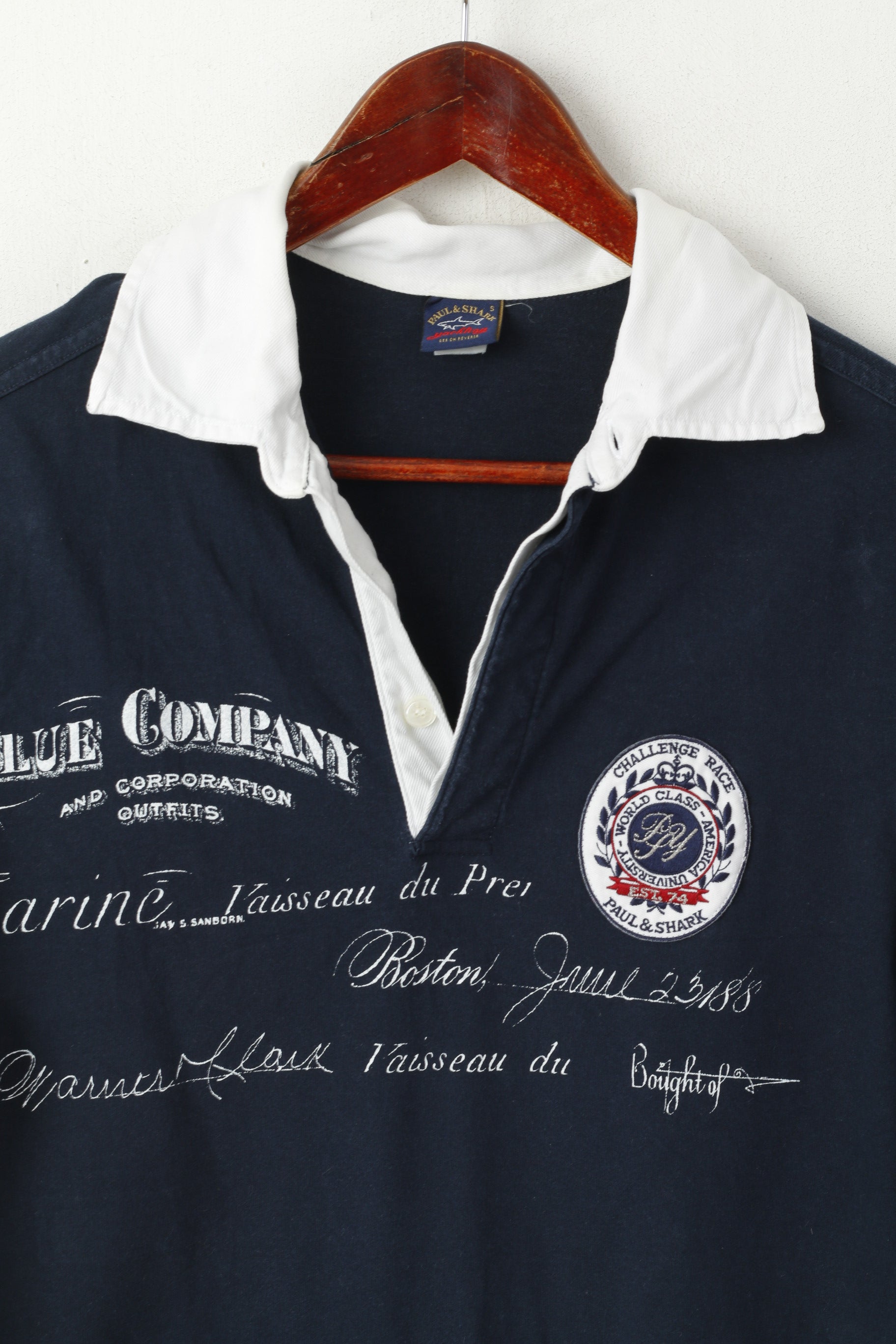 Paul &amp; Shark Polo Homme Marine Coton Challenge Race Haut À Manches Longues