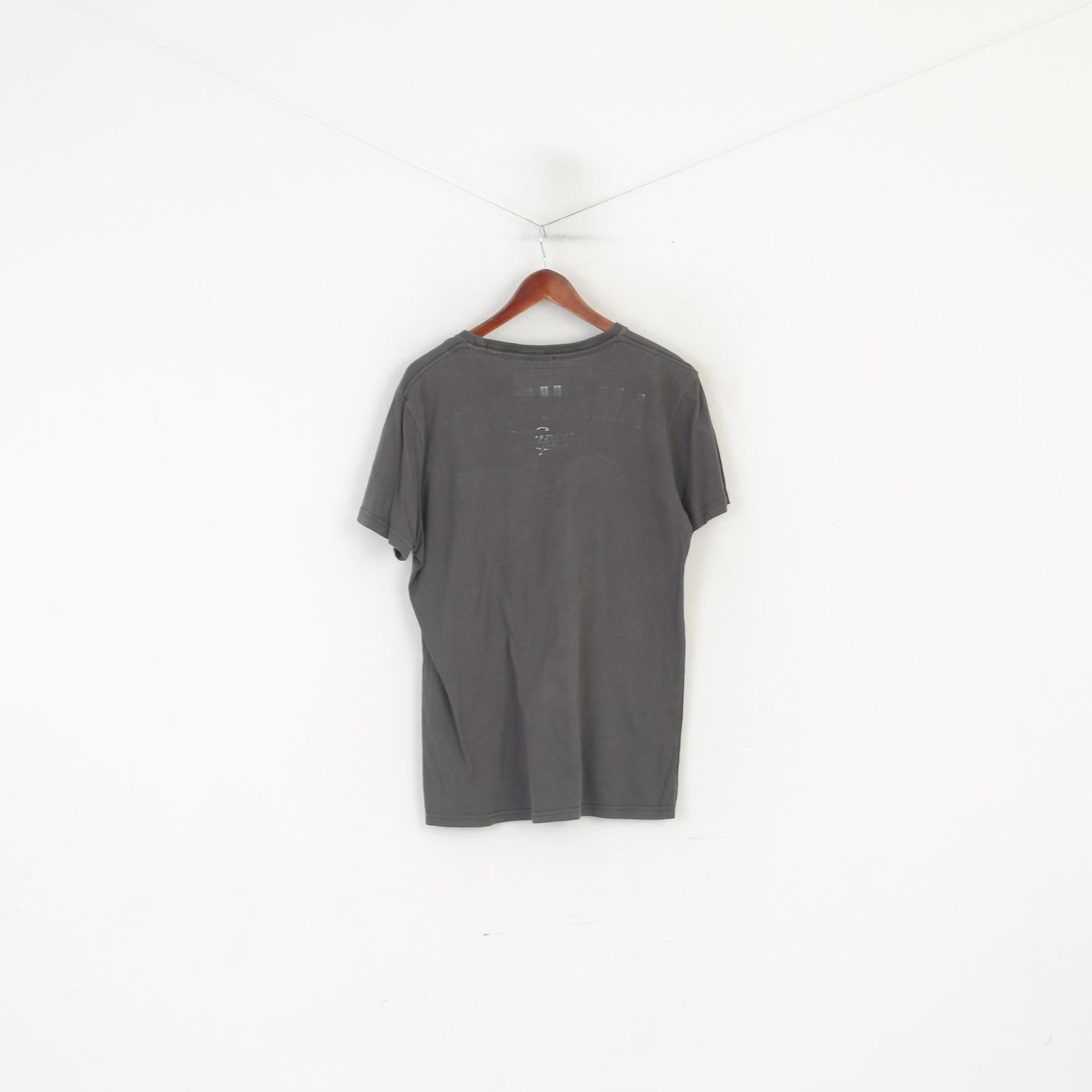 Superdry Homme XL Chemise Vert Faded Cotton Motorcycle Goods Vintage Top