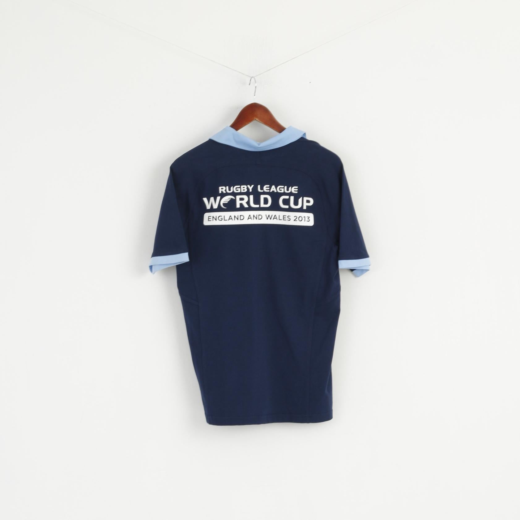 New Rugby World Cup ISC Men S Polo Shirt Blue England And Wales 2013 Top