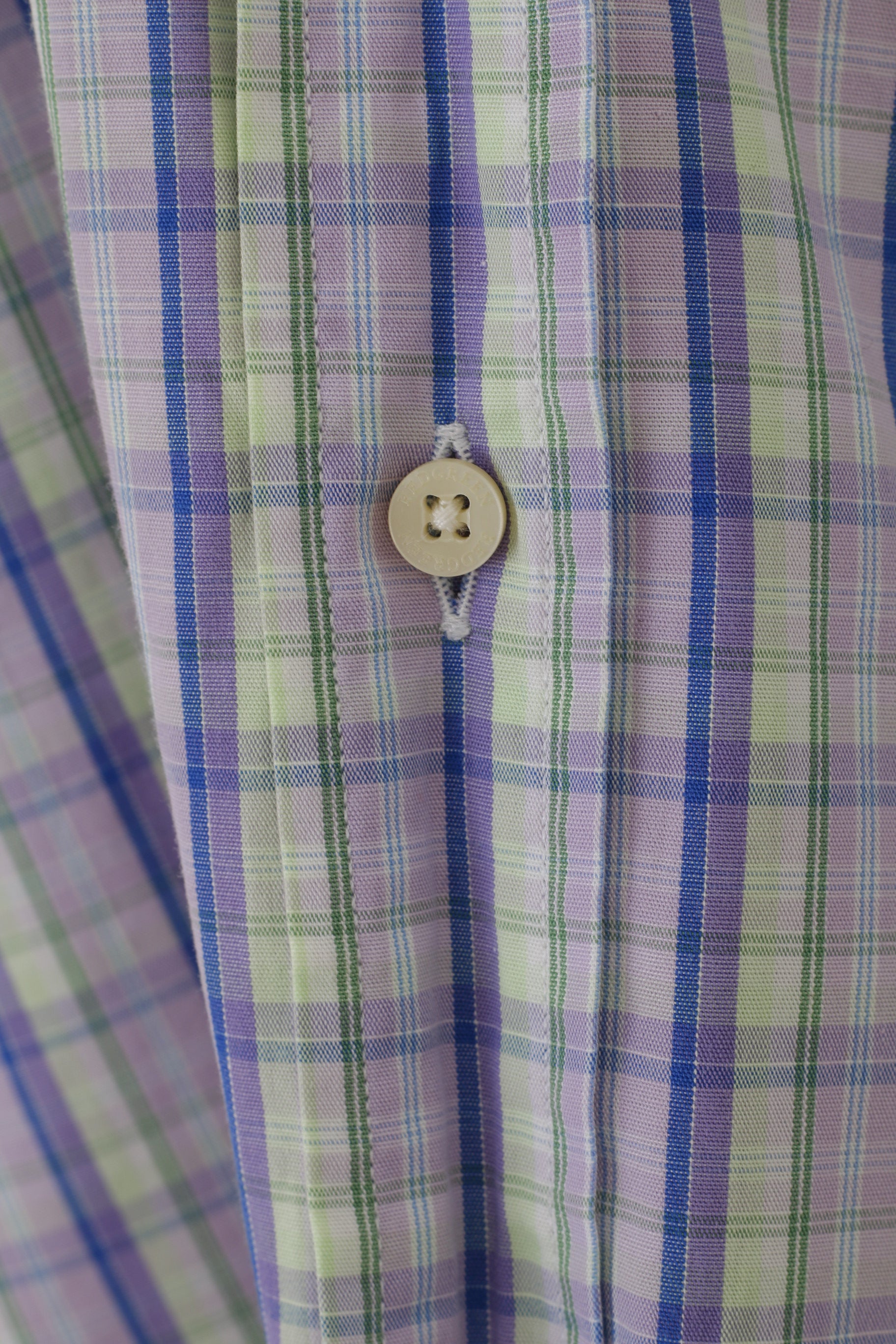 Camicia casual XL da uomo Redgreen Parte superiore con bottoni dettagliati in cotone a quadri viola