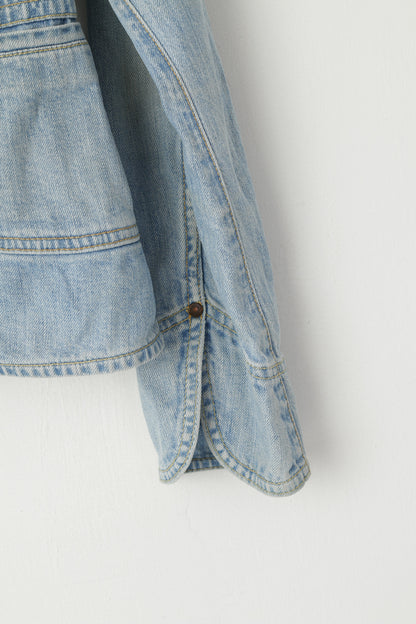 Levi's For Girls Women M Veste en jean Bleu Coton Fit Blazer à simple boutonnage