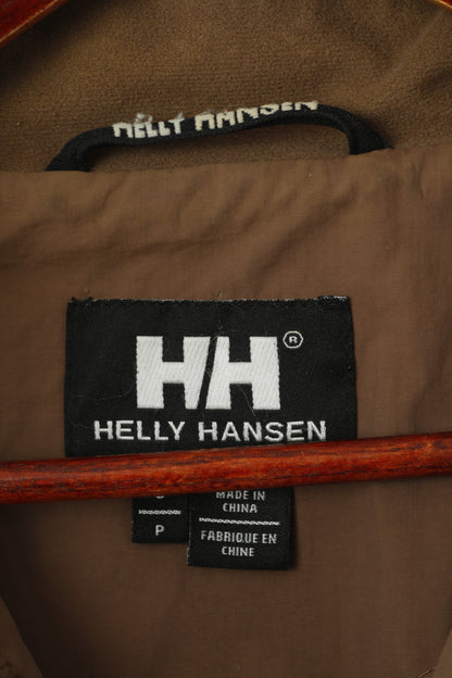 Giacca da donna Helly Hansen in nylon marrone impermeabile con cerniera intera e parte superiore leggera