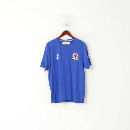 Fifa World Cup Brasil Men M T- Shirt Blue Cotton Japan Sport Football Top