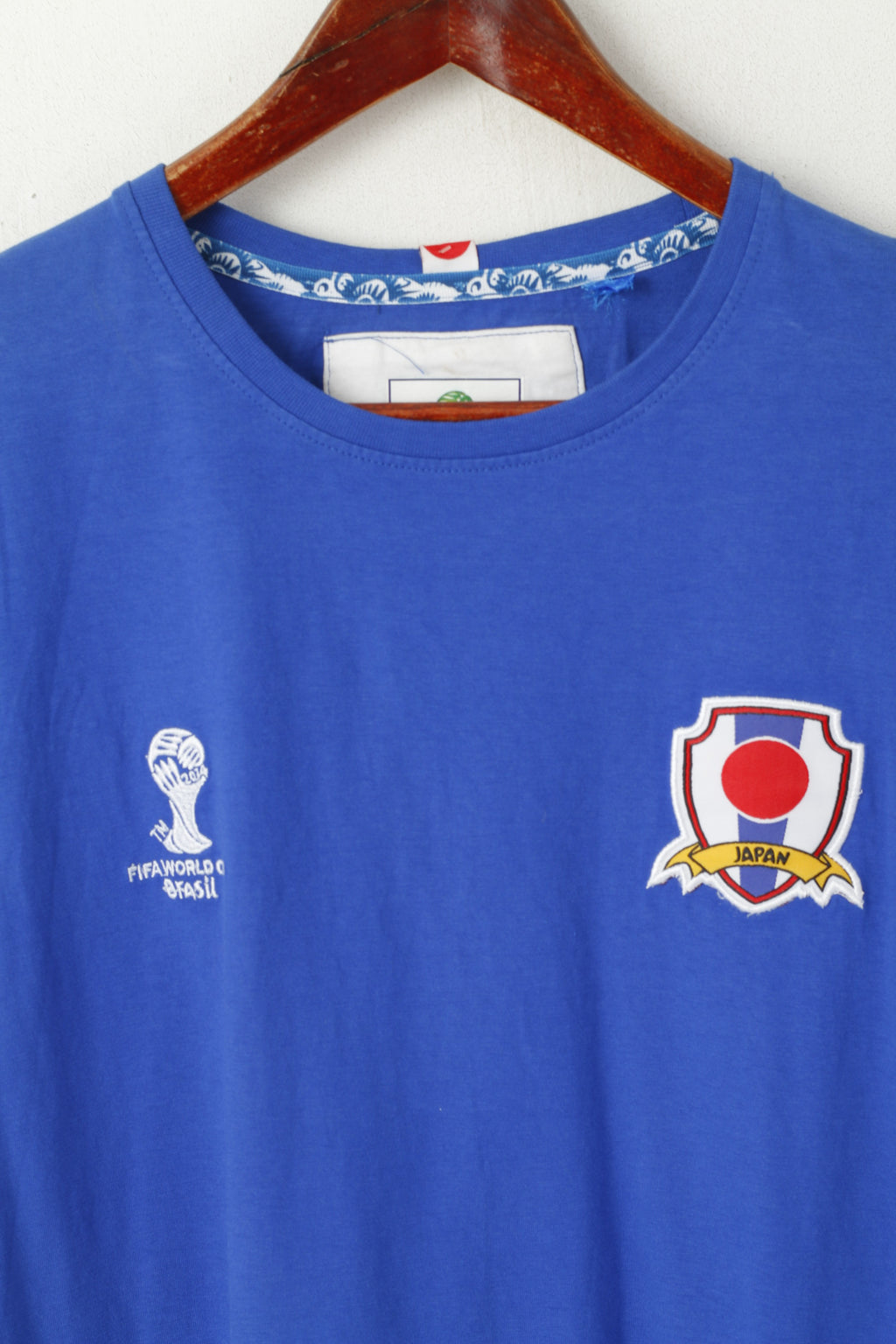 Fifa Coupe du Monde Brasil Hommes M T-Shirt Bleu Coton Japon Sport Football Haut