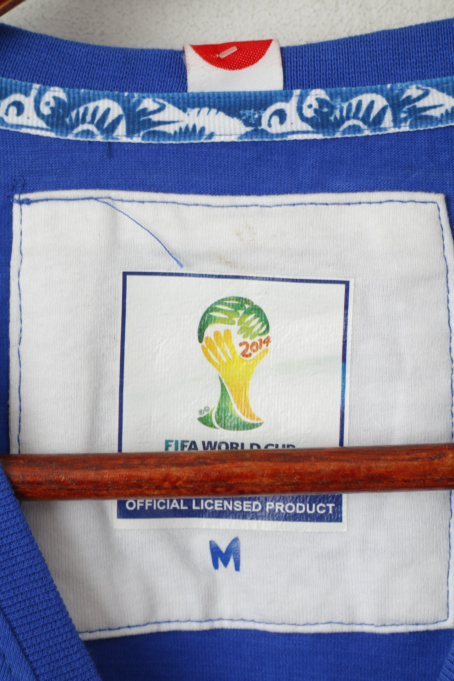 Fifa World Cup Brasil Men M T- Shirt Blue Cotton Japan Sport Football Top