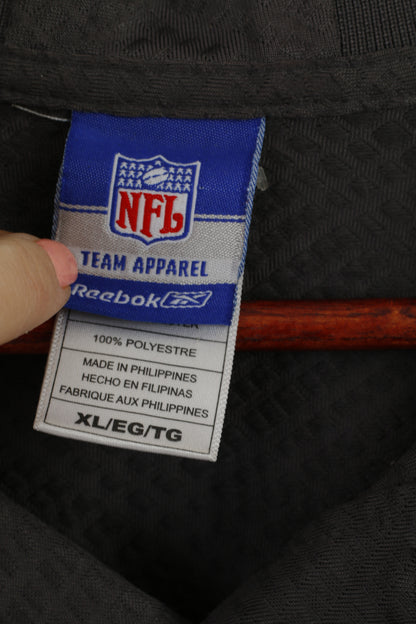 Polo Reebok NFL da uomo XL grigia a maniche lunghe Houston Texans NFL