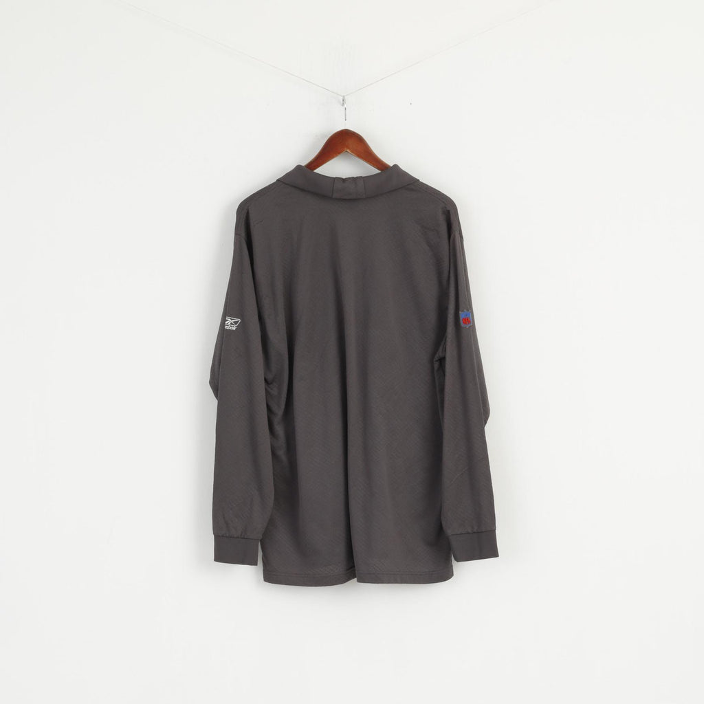 Reebok NFL Men XL Polo Shirt Grey Long Sleeve Houston Texans NFL Top