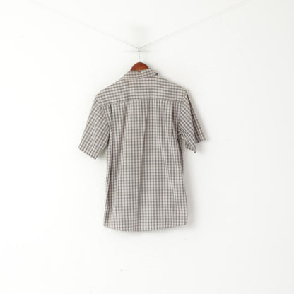 Wrangler Men S Casual Shirt Gray Cotton Vintage Checkered Western Top
