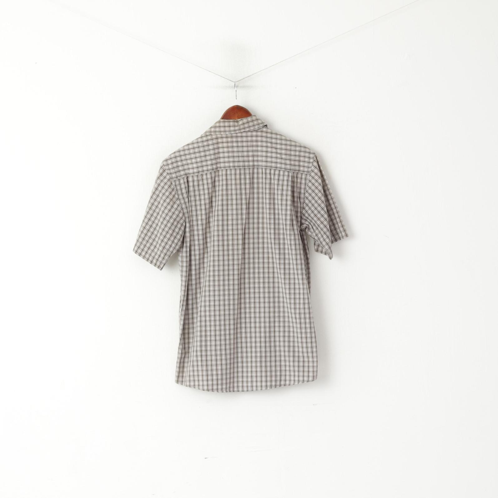 Wrangler Men S Casual Shirt Gray Cotton Vintage Checkered Western Top