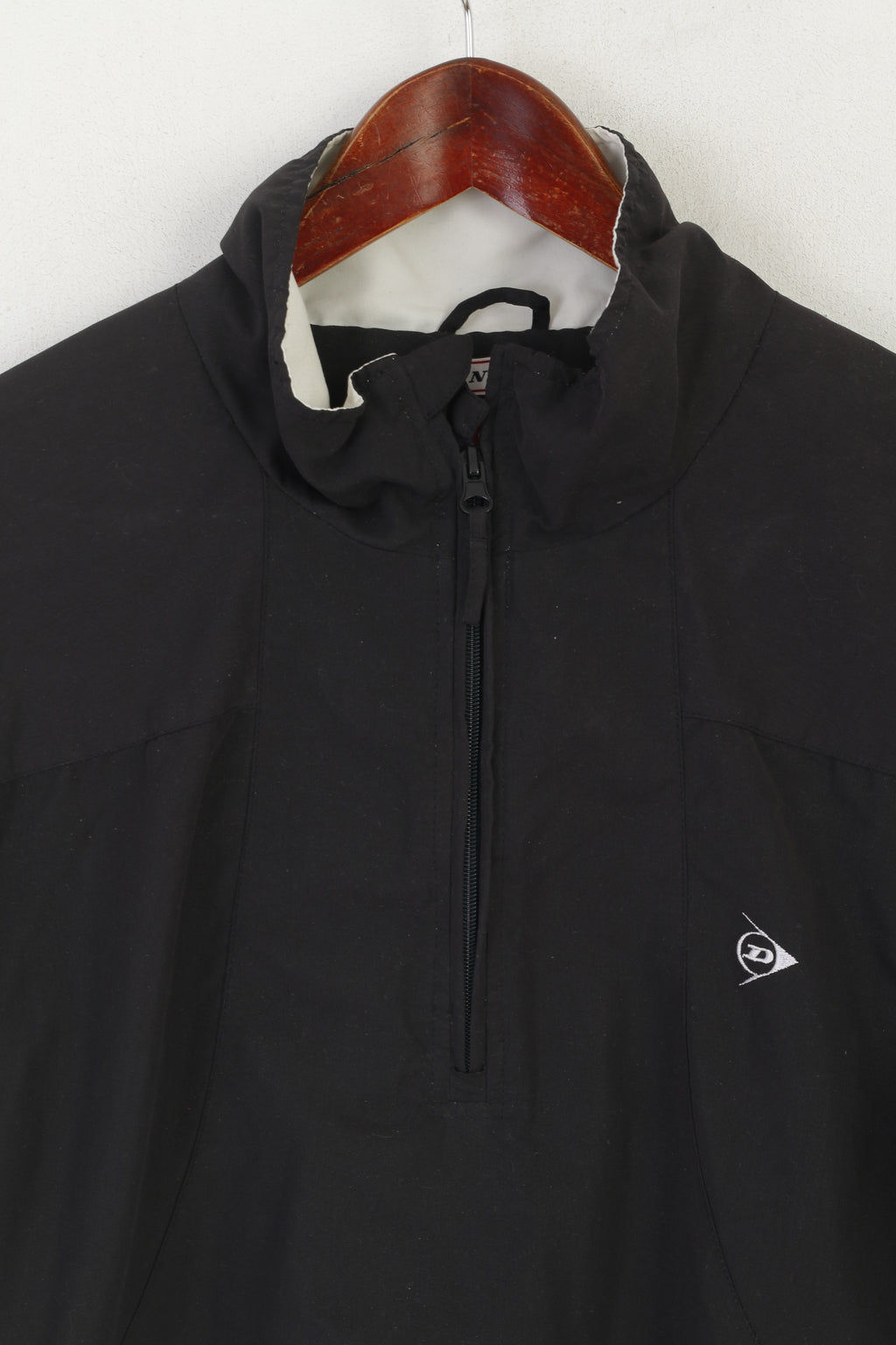Dunlop Golf Men S Jacket Black Sportswear Short Sleeve Windbreaker Zip Neck Top