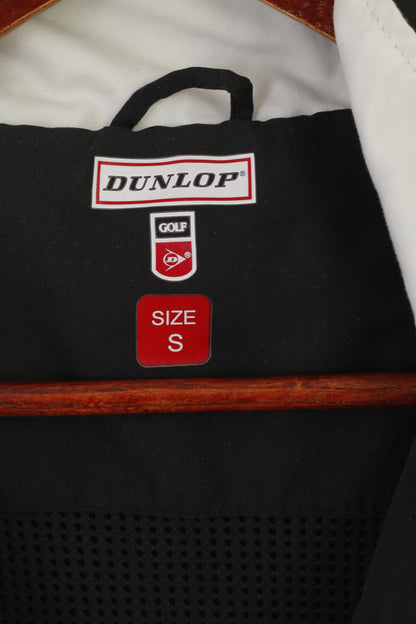 Dunlop Golf Veste Homme Noir Sportswear Manches Courtes Coupe-Vent Col Zippé