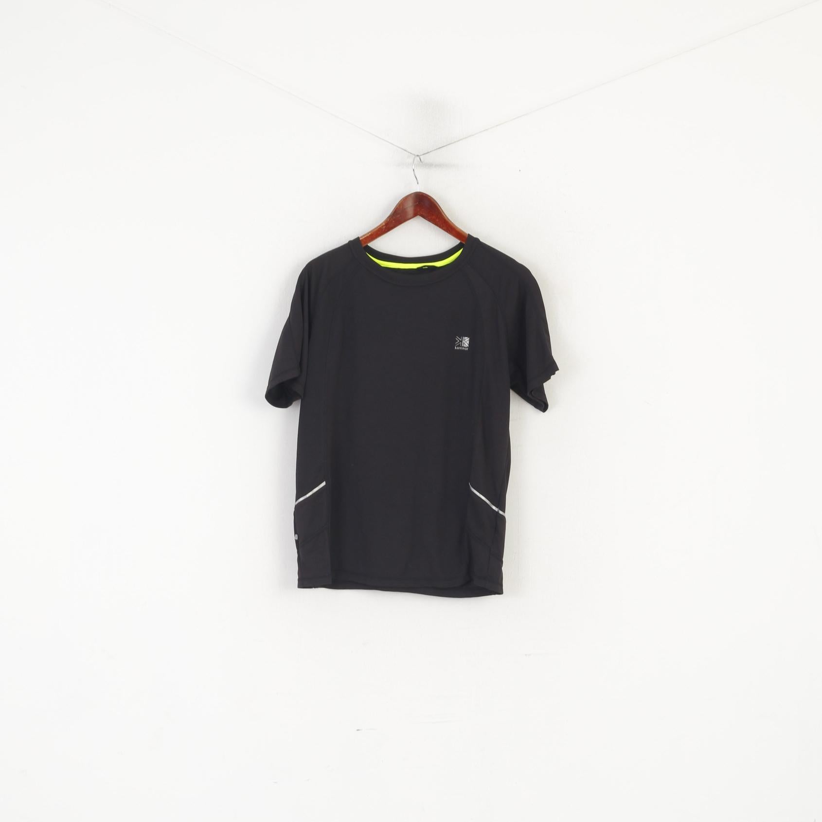 Karrmior Hommes S Chemise Noir Running Activewear Réfléchissant Sport Jersey Top