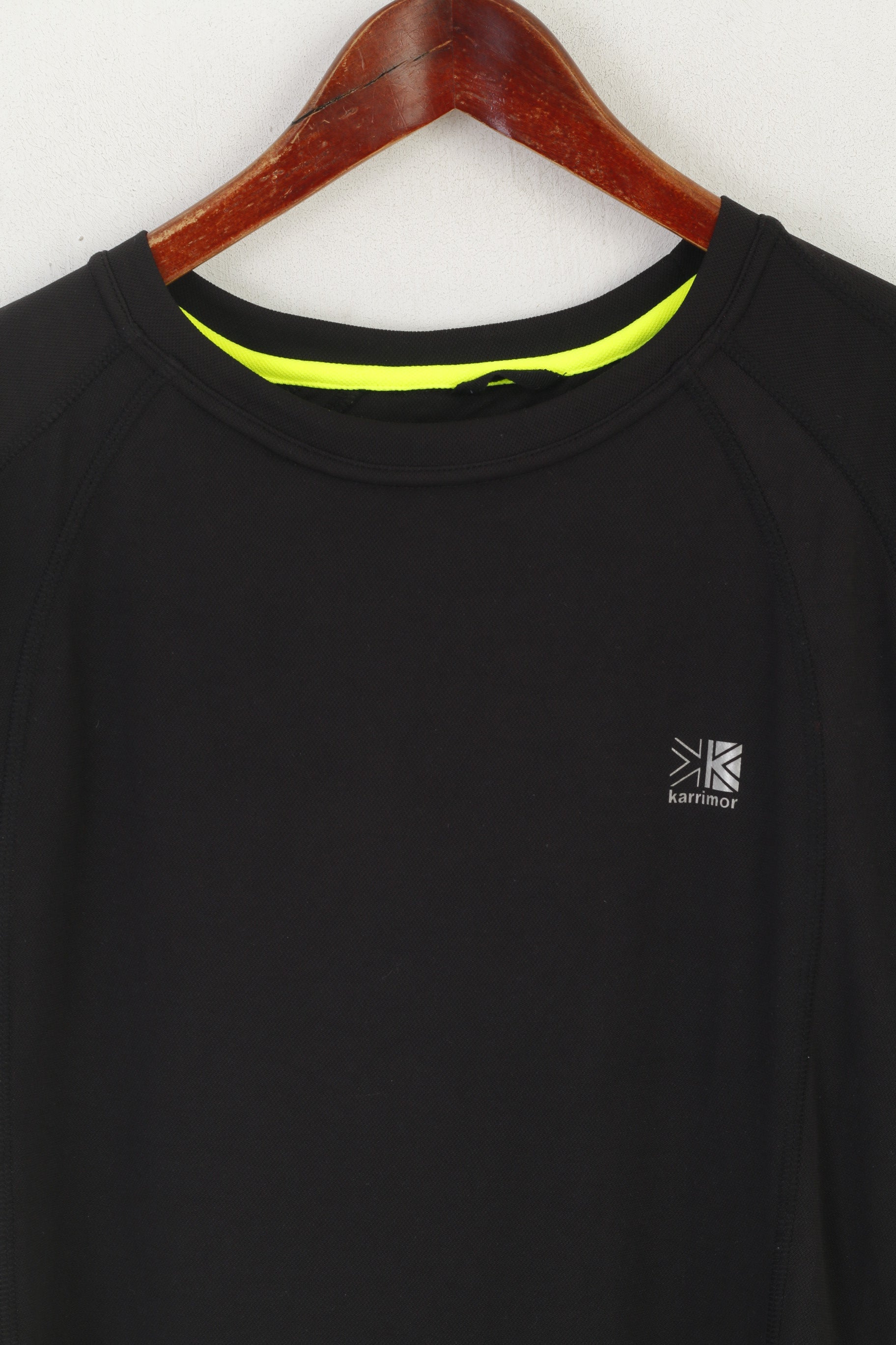 Karrmior Hommes S Chemise Noir Running Activewear Réfléchissant Sport Jersey Top