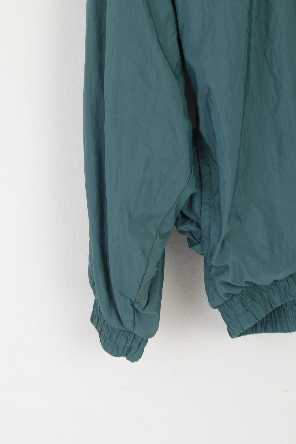 Etirel Hommes M Bomber Veste Vert Vintage Brillant Nylon Festival Full Zip Sport Top