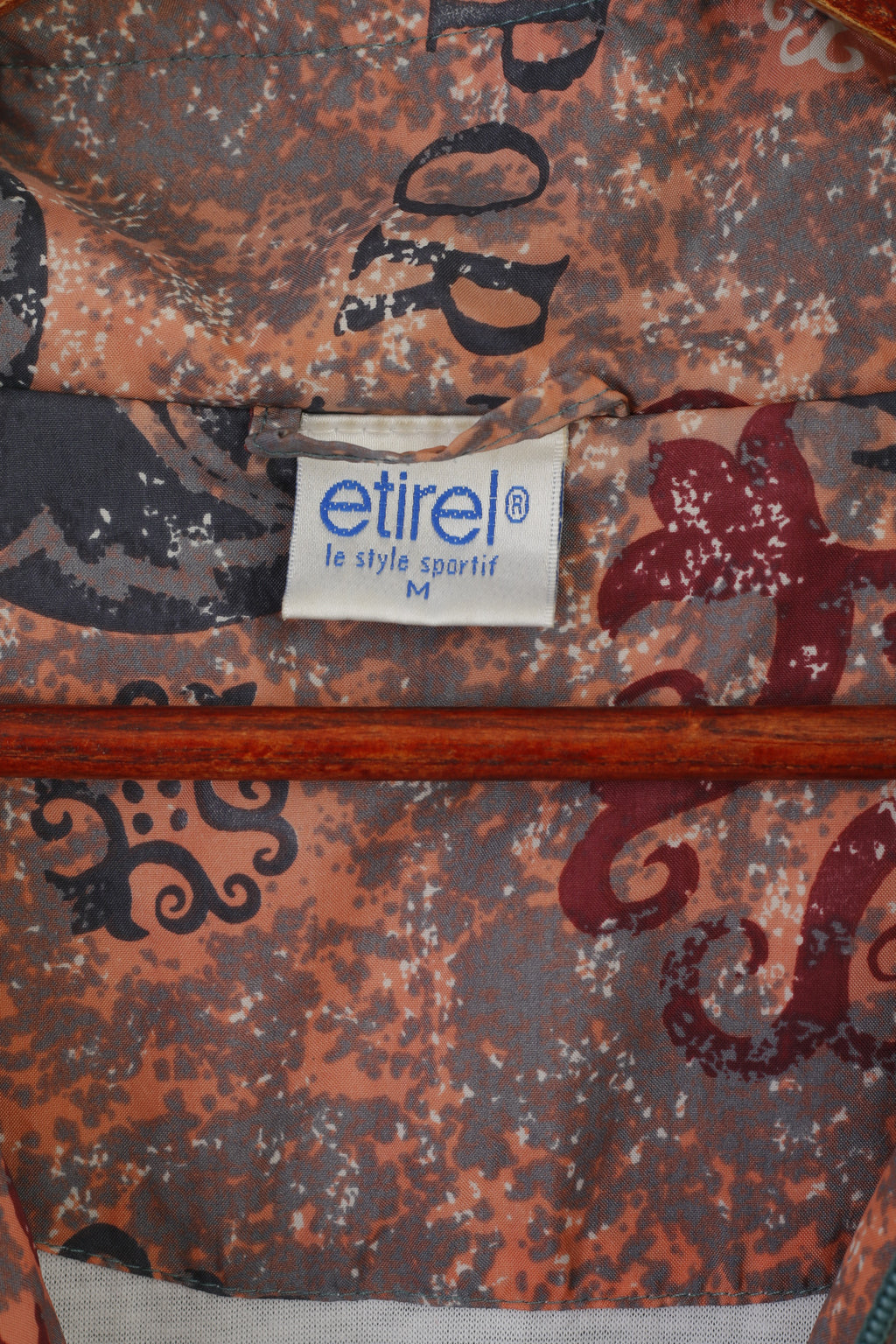 Etirel Hommes M Bomber Veste Vert Vintage Brillant Nylon Festival Full Zip Sport Top